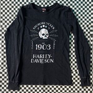 Harley-Davidson Black Graphic Long Sleeve Tee